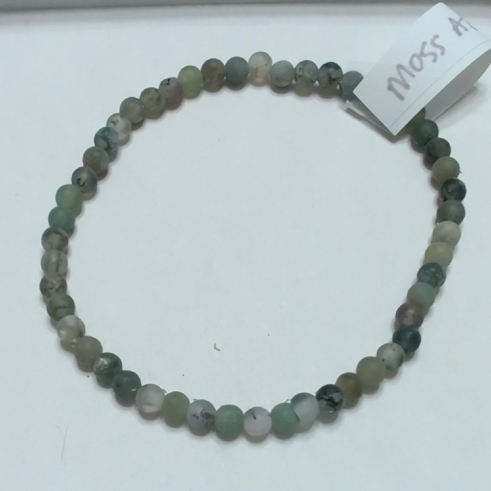 Moss Agate Stretch Bracelet - Picture 1 of 2